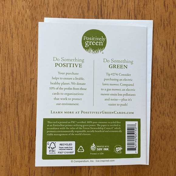 Compendium Positively Green Birthday Card and Envelope - Picture 4 of 4